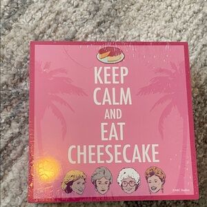 The Golden Girls Keep Calm And Eat Cheesecake 6 x 6 Inch Wood Box Sign